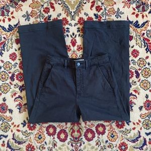 Everlane, Cropped Wide Legged, 6R, Black